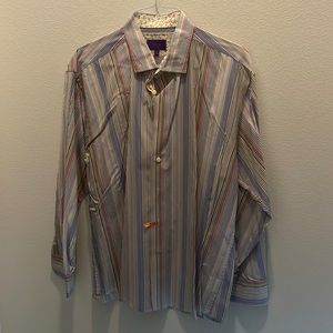 TALLIA Mens Long Sleeve‎ Button Up Dress Shirt Size: XL 17 1/2